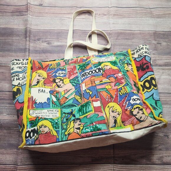 Chaudry Handbags - ⭐️ Chaudry Pop Art Comic Book Yellow Style Canvas Tote Purse